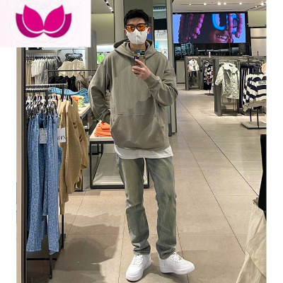 七斓美式高街黄泥染水洗做旧牛仔裤男ins潮牌修身直筒微喇叭显瘦长裤