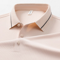 春夏新款男士短袖T恤简约翻领青年休闲舒适纯色透气薄款男装