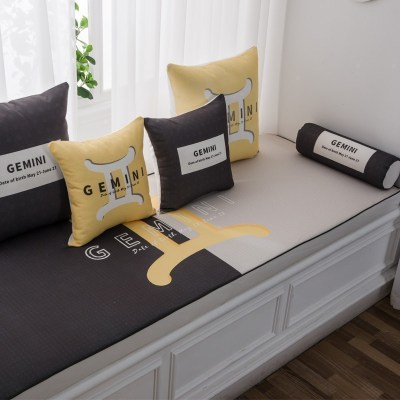 家柏饰(CORATED)北欧高密度乳胶飘窗垫窗台垫定做榻榻米阳台海绵垫沙发毯坐垫 双子座 12cm飘窗垫