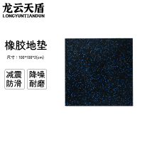 龙云天盾健身房地垫运动地胶垫室内减震防滑健身地垫环保隔音橡胶地垫100*100*2.5CM 黑蓝