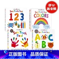 触摸认知书4册组套 [正版]See Touch Feel 英文原版绘本触觉视觉嗅觉感官认知系列触摸书英文版单词语学习读本