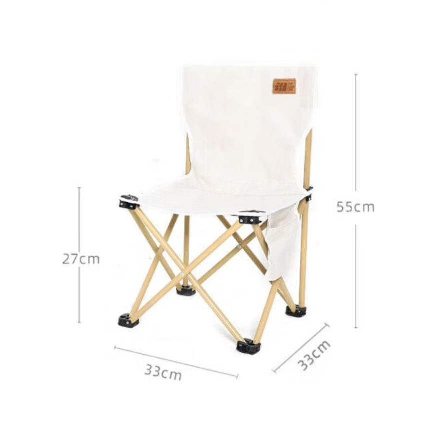 探险者(TAN XIAN ZHE) 户外折叠椅子便携式凳子钓鱼小板凳超轻靠背露营沙滩椅马扎 特大号米白五件套-方桌