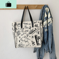 夏季大容量包包女包2020新款潮韩版百搭单肩包休闲时尚帆布托特包NEW LAKE女士单肩包