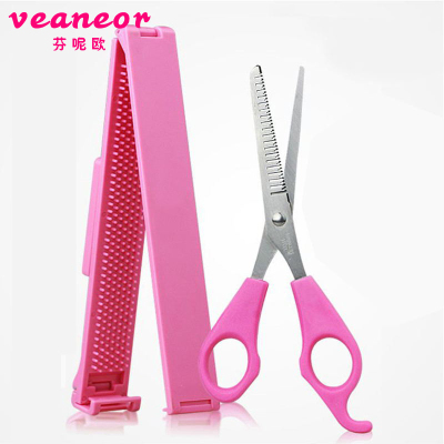 芬呢欧（veaneor）芬呢欧齐刘海修剪套装刘海造型夹平衡尺套装浏海牙剪美发工具塑封装刘海夹+牙剪-