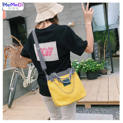 帆布包女学生韩版斜跨小包帆布单肩包女ins斜跨手提帆布包