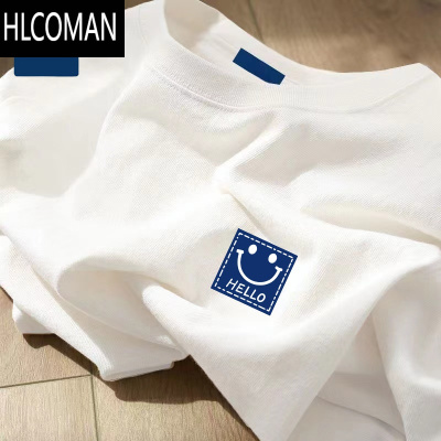 HLCOMAN港风短袖t恤男款2024夏季新款ins男女情侣宽松潮牌上衣服印花