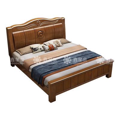 鑫星奈 XXN4031228实木床胡桃色1.8米双人床