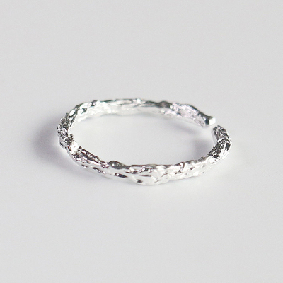 树藤枝条S925纯银戒指素银文艺小清新纯银开口戒指指环学生饰品送女朋友老婆情人节七夕生日礼物