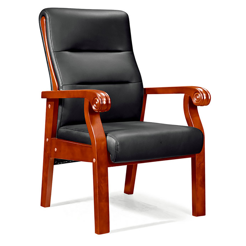 臻远老板椅ZY-A095木制皮革老板椅实木椅