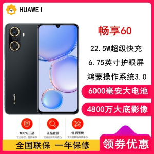 [全新]华为畅享60 8GB+256GB 幻夜黑 八核处理器 全网4G 4800万高清主摄 6000mAh大电池 22.