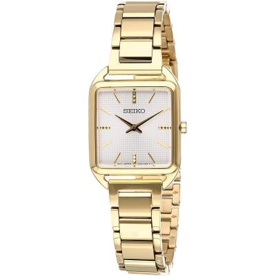 SEIKO女款石英表银色表盘自动机芯防水金钢表带