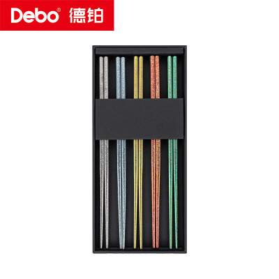 德铂弗朗兹钛筷子5双装 DEP-DS434 超轻20g硬化纯钛 五色 套装