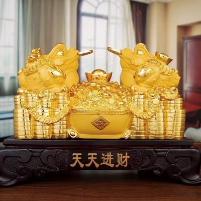 美帮汇金蟾摆件大号一对三足蟾蜍店铺开业礼品客厅前台开业乔迁