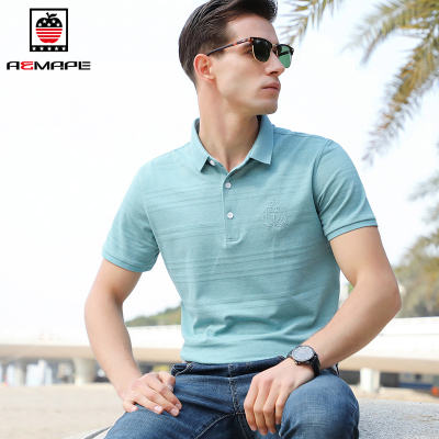 AEMAPE美国苹果短袖t恤男潮流夏装条纹棉T休闲保罗POLO衫男士体恤上衣服半袖男潮