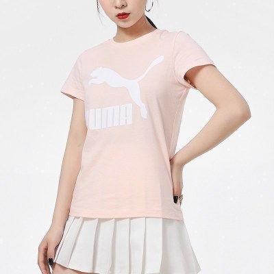 Puma彪马旗舰短袖T恤女2021夏季新款大logo运动半袖532282-27