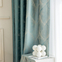 添福运 法式浪漫轻奢遮光窗帘北欧简约现代挂钩窗帘打孔窗帘飘窗客厅帘子遮阳布拼色儿童房奶油风欧式窗帘卧室挂钩纯色窗帘