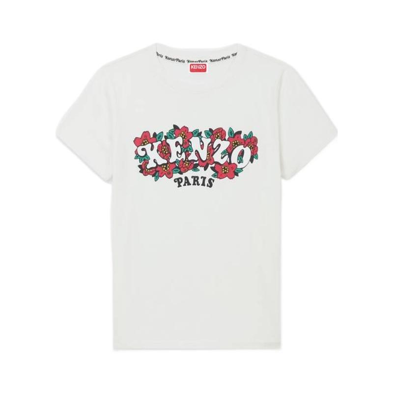 高田贤三(Kenzo)纯棉短袖圆领直下摆女运动T恤休闲百搭套头衫
