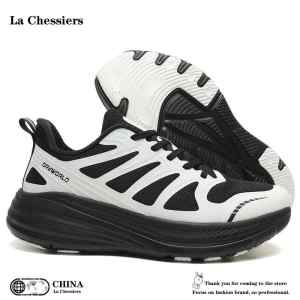 La Chessiers户外运动鞋男鞋跑步鞋2025新款轻便减震跑鞋针织透气网面情侣款