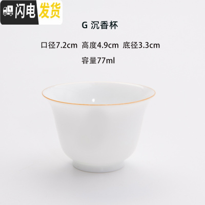 三维工匠白瓷主人杯品茗杯女写字杯功夫茶杯喝茶单杯男陶瓷单个家用景德镇 沉香杯77