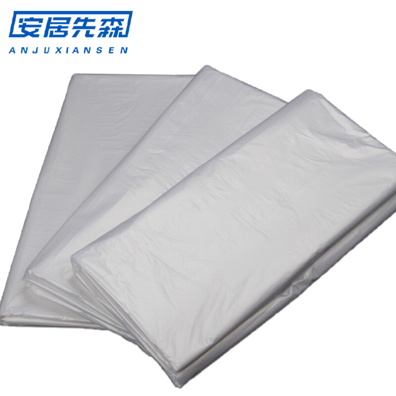 安居先森袋平口垃圾袋大小号铁路物业家庭清洁标准白色52*60cm一包100只
