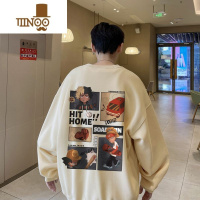 YANXUoversize圆领卫衣男款秋季新款潮牌美式卡通长袖t恤痞帅高街外套