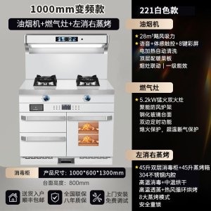 旺厨好太太 1000MM新款集成灶 侧吸大吸力变频抽油烟机燃气灶蒸烤消家用烟灶消一体灶套装 自动清洗液化气