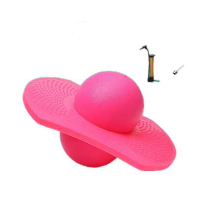 跳跳球儿童蹦蹦球加厚弹跳球玩具平衡踏板弹力球健身运动方板粉色蹦蹦球+打气筒+气针