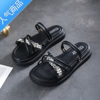 SUNTEK两穿厚底凉拖鞋女夏外穿2023年新款法式仙女风珍珠配裙子时装凉鞋