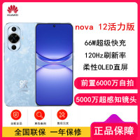 华为nova12 活力版 冰雪蓝 512GB 66W超级快充 120Hz刷新率 前置6000万超广角拍照 华为手机