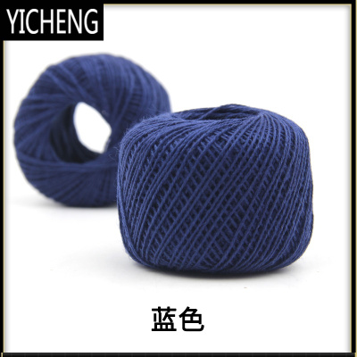 手工缝被子线球手缝线传统缝被粗线针线被套棉线针线套装白色线团YICHENG蓝色2卷
