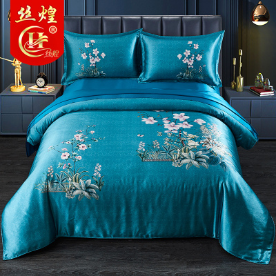丝煌真丝被套桑蚕丝被套单件喷绘双面丝绸被罩婚庆春夏季定做