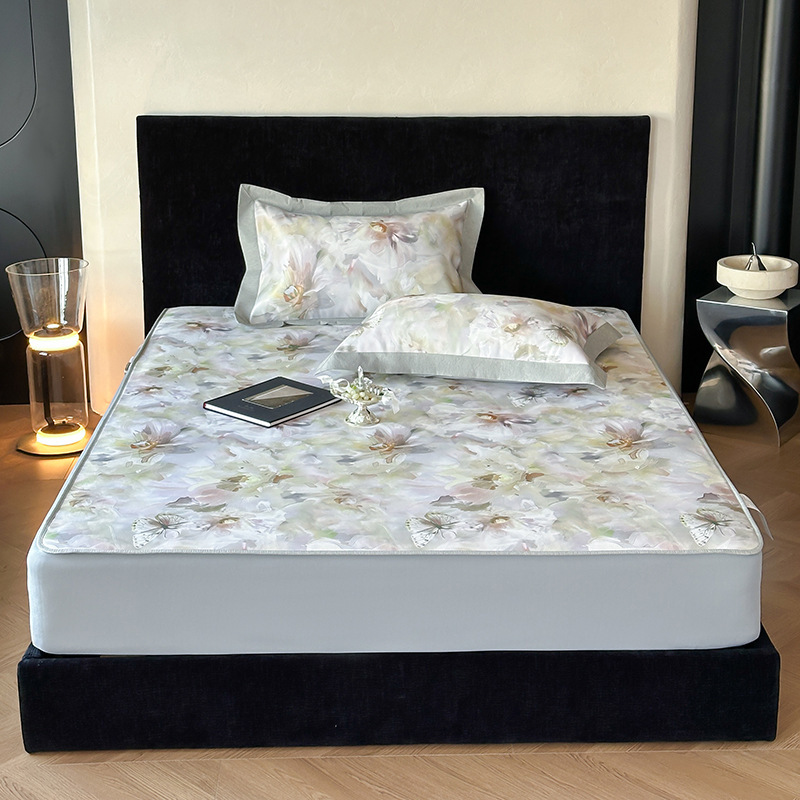 高端汉方A类婴儿抑菌冰丝席三件套可机洗老人空调软席凉席床笠套