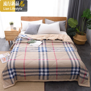 水洗棉空调被双人薄被子夏凉被卡通可水机洗棉夏被学生夏季 三维工匠