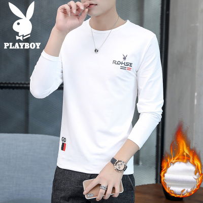 花花公子长袖t恤男t恤2025秋季新圆领上衣休闲底裤男衬衫