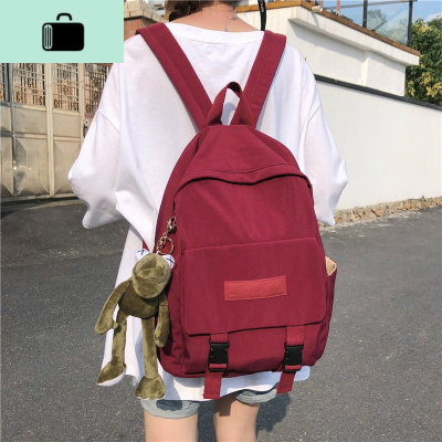 ins风书包女韩版ulzzang高中背包学生初中百搭2019新款时尚双肩包NEW LAKE