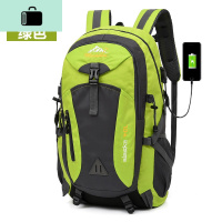 双肩包男士背包大容量旅行包户外登山包女轻便旅李包休闲书包NEW LAKE 绿色USB标准版