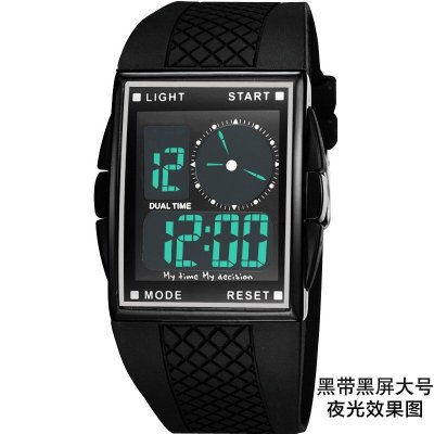 奥迪斯O.T.S电子表男方形表多功能户外运动手表男士韩版时尚30米生活防水手表计时手表369