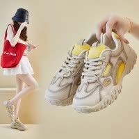 ins潮韩版新款老爹鞋女2025夏季跑步休闲网面透气