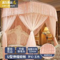 欧式蚊帐 宫廷u型加密厚纹账公主风家用文帐子导轨双人 三维工匠