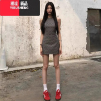 YIBUSHENG法式波点无袖包臀连衣裙子女2024新款复古气质显瘦辣妹背心短裙