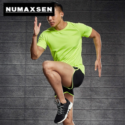 纽曼森（Numaxsen）运动套装男跑步夏季速干衣三分短裤马拉松装备宽松夜晨跑健身服装