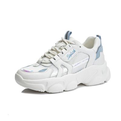 专供-Ceba老爹鞋女平底春夏季2021新款跑步透气运动鞋子女休闲增高真皮女鞋