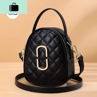 2020新款时尚小包包女百搭斜挎包女韩版手提单肩包潮2019皮女包NEW LAKE 黑色女士手提包