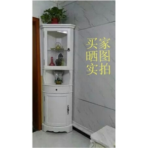 森美人玻璃角柜欧式转角架实木三角型酒柜客厅储物边墙书柜酒柜 透明
