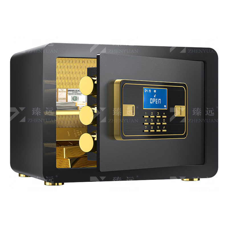 臻远ZY-NW-BXGS-10 全钢实心保险柜办公防盗保险箱 高30cm黑色电子款