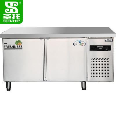 圣托(Shentop)保鲜冷藏操作台冰箱 奶茶店平冷操作水吧台 1.5米冷藏柜商用工作台 DHC02