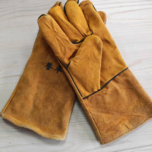 誉丰 YL-5092 全皮长款棉里电焊手套 金黄色 1双装