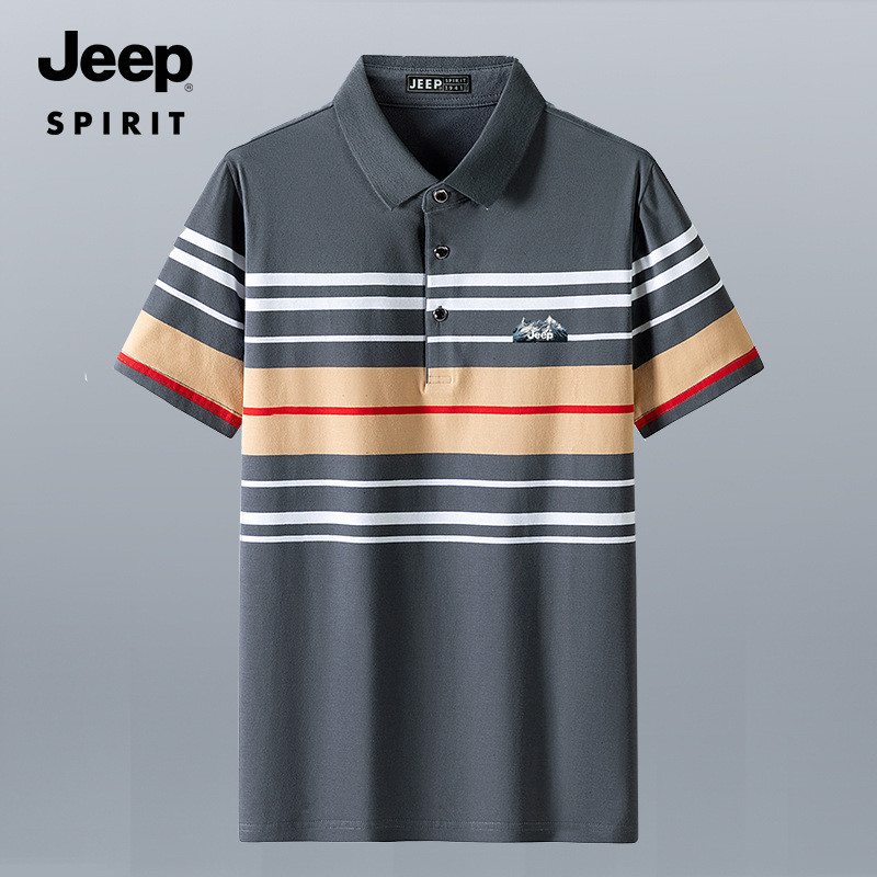 JEEP SPIRIT男士polo衫短袖T恤夏季冰丝薄款翻领半袖爸爸装商务休闲潮牌