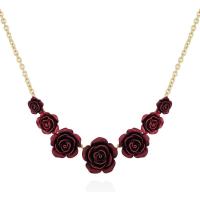 盖尔斯(GUESS)女款多层玫瑰花卉项链金色金属链条优雅饰品装点你的魅力