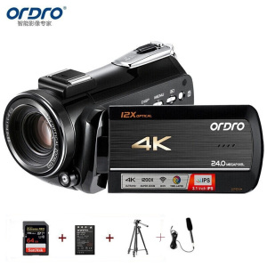 欧达(ORDRO)实用直播版 4K摄像机专业直播录像机家用手持DV光学变焦高清数码摄影机vlog短视频会议 AC5